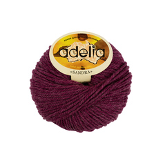 Пряжа Adelia Sandra, 50% шерсть, 50% акрил, 10*50 г, 90 м+-4 м, №09, темно-пурпурный
