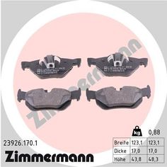 Комплект тормозных колодок, дисковый тормоз ZIMMERMANN 23926.170.1
