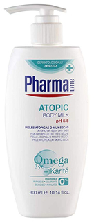 Молочко PharmaLine Atopic Body для сухой и чувствительной кожи, 300 мл