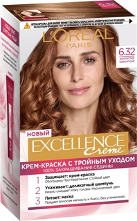 Краска для волос LOreal Excellence Creme золотистый темно-русый 6,32