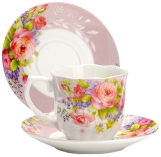 Кофейный набор Lorane 25960 Белый, розовый Loraine