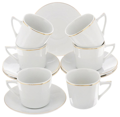 Кофейный набор Lorane 25608 Белый, золотистый Loraine