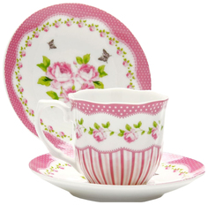 Кофейный набор Lorane 25959 Белый, розовый Loraine