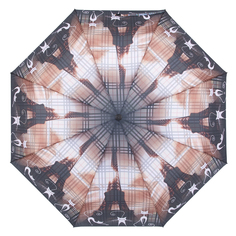 Зонт женский Raindrops RD05402 черный/коричневый