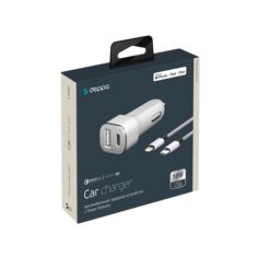 Автомобильное зарядное устройство Deppa USB Type-C + USB A/11292
