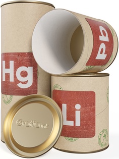 Контейнеры для раздельного сбора батареек Grafia.ink "Pb Li Hg красный" ×3 2.75л