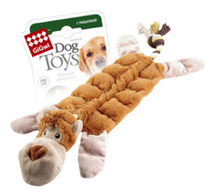 Мягкая игрушка для собак GiGwi Обезьяна, оранжевый, бежевый, длина 34 см
