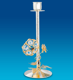 Подсвечник "Вьюнок" посеребр. (Юнион) Crystal Temptations