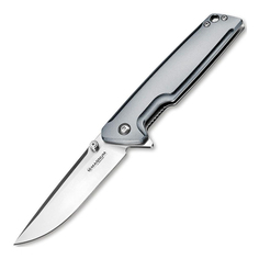 BK01MB722 Straight Brother Aluminium - нож складной, серая алюминиевая рук-ть, сталь 440A Boker