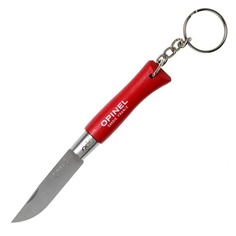 Нож-брелок Opinel №4, нержавеющая сталь, красный