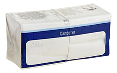 Салфетки H-Line трехслойные белые 33*33 см 250 штук