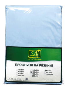 Простыня АльВиТек Бязь Импортная 180х200+25 см голубой