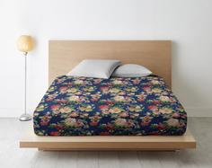 Простыня на резинке из поплина "Ночь Нежна" Бонни, Размер: 90 х 200