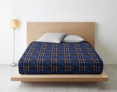 Простыня на резинке из поплина "Ночь Нежна" Клайд (синяя), Размер: 200 х 200