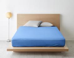 Простыня на резинке из поплина "Ночь Нежна" Стиль (синяя), Размер: 120 х 200