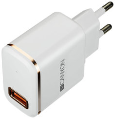 Сетевое зарядное устройство CANYON CNE-CHA043WR, 1xUSB, 2,1 A, (CNE-CHA043WR) white