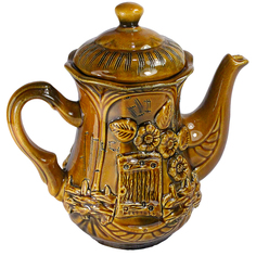 Чайник "Ажур" коричневый 1,1 л. Солнечногорская керамика