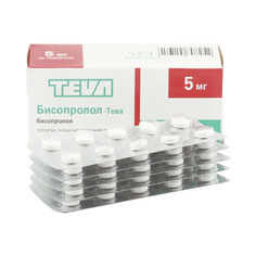 Бисопролол-Тева таблетки 5 мг 50 шт. Teva