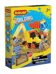 Конструктор Bauer Building Kinetic Стройка с кинетическим песком, с трактором и грузовиком Бауэр