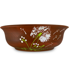 Миска дачная малая зеленый одуванчик 0,7л Солнечногорская керамика