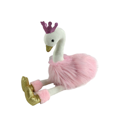 Мягкая игрушка Chuzhou Greenery Лебедь розовый с золотыми лапками и клювом M092
