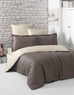 Постельное белье Karna Gaylon Цвет: Коричневый, Бежевый (2 спальное евро)