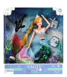 Кукла ABtoys Emily Русалочка (топ и зеленый хвост), аксессуары, 30см WJ-12679 Jiangsu Holly Everlasting Inc.
