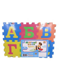 Коврик-пазл Мягкие пазлы Изучаем буквы, 90 деталей PT-01337 Junfa Toys