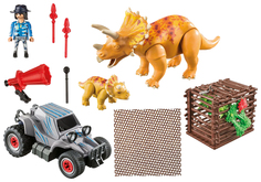 Игровой набор Playmobil Динозавры: Вражеский квадроцикл с трицератопсом
