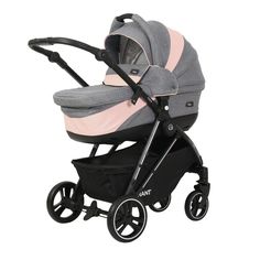 Коляска 2 в 1 Rant Neo grey/pink РАНТ