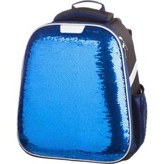 Ранец детский №1 School Sparkle Blue синий с пайетками