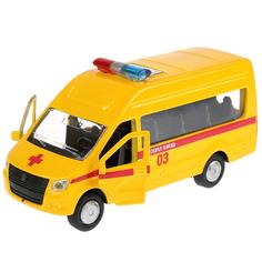 Технопарк Машина металлическая Газель Next Скорая 12 см, открываются двери, инерционная