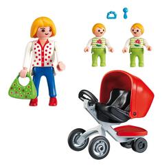 Детский сад: мама с близнецами в коляске Playmobil