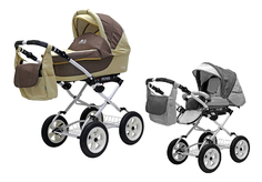 Коляска 2 в 1 BartPlast Fenix Classic коричневый, бежевый