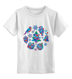 Детская футболка Printio Зимняя мозаика цв.белый р.116