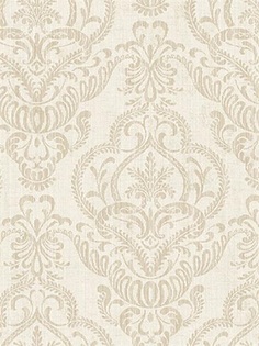 Дизайнерские обои Seabrook DAMASK FOLIO, США, акрил/бумага, моющиеся, Бежевые, Дамаск
