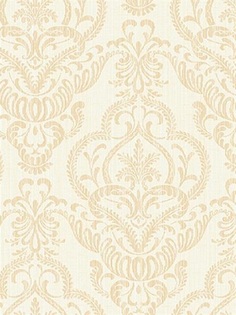 Дизайнерские обои Seabrook DAMASK FOLIO, США, акрил/бумага, моющиеся, Бежевые, Дамаск