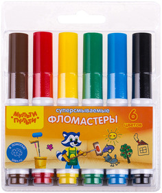 Фломастеры "Приключения Енота", 6 цветов Мульти пульти