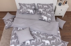 Комплект постельного белья Хлопковый край Африка серый 1,5 спальный