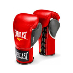 Перчатки боевые Everlast Powerlock 10oz красн/сер.