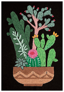 Набор для вышивания PANNA Живая картина Кактусы в горшке