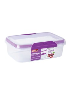 Контейнер пищевой PREMIUM MATCH-UPS CLIPS прямоугольный фиолетовый 2л Decor