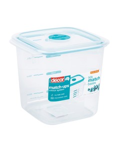 Контейнер пищевой PREMIUM MATCH UPS REALSEAL с клапаном квадратный бирюзовый 1.75л Decor