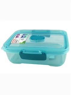 Контейнер GO LUNCH BOX модульный прямоугольный с клапаном 800мл, бирюза Decor