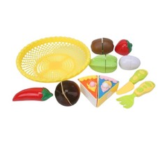 Набор продуктов игрушечный Shantou нож, вилка, корзинка, сетка, 19,5*19,5*4 см