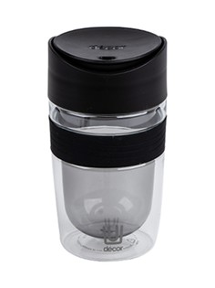 Термокружка TRAVEL CUP с двойными стенками тритан 350мл, черный Decor