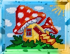 Borovsky&Sons с пряжей, Bambini, Домик в грибочке, 15*20 см