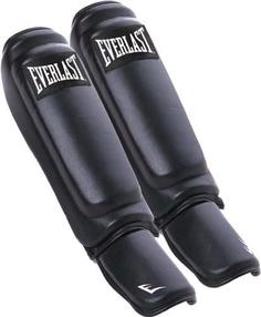 Защита голени и стопы Everlast Martial Arts Leather Shin-Instep, черная, S/M