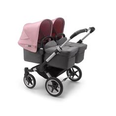 Bugaboo donkey3 коляска 2 в 1 для двойни twin alu/grey melange/soft pink