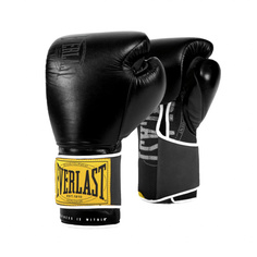 Боксерские перчатки тренировочные Everlast 1910 Classic черные 16 унций